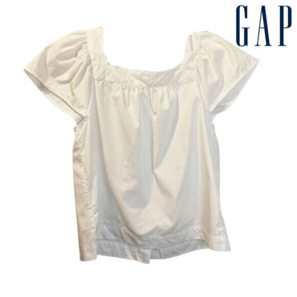 Gap's Women's‎ Square Neck Button-Front Top in Cotton Poplin - Picture 3 of 4
